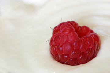 Wall Mural - raspberry in vanilla yoghurt