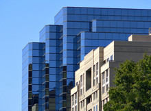 Blue Office Buildings