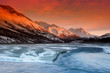 canvas print picture sunset colors of the alaska range