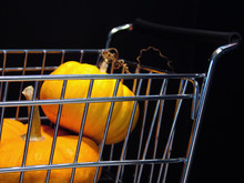 Shopping Cart Filled With Pumpkins