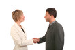 © endostock - man and woman business handshake