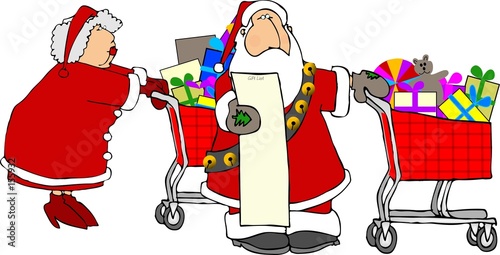 Santa Mrs Claus Shopping Santa Mrs Claus Shopping