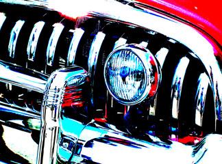 Wall Mural - buick roadster grill and driving light