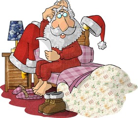 Wall Mural - santa at bedtime