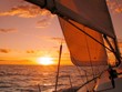 Leinwanddruck Bild - sailing to the sunset