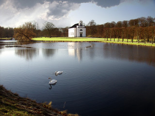 Wall Mural - church and swan