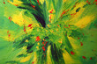 oilpainting green, yellow and red