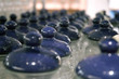 jars with blue lids