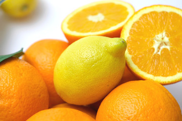 Wall Mural - lemons and oranges background