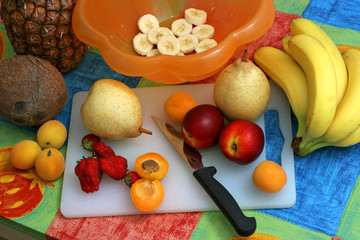 Wall Mural - preparing fruit salad