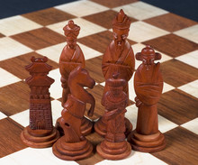 Carved Chinese Chess Set - Black Pieces