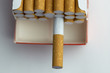 cigarette pack in macro