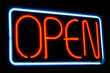 open for business neon sign