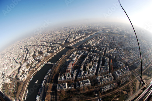 Cuadros en Lienzo france, paris: aerial view from eiffel tower