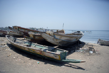  beached fishing boats, dakar