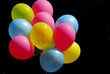 canvas print picture colorful balloons on black