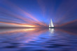 Leinwanddruck Bild - sailing and sunset