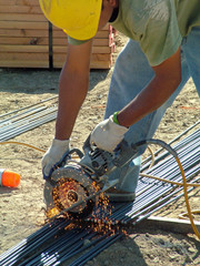 Wall Mural - construction worker, steel