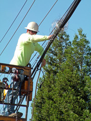 Wall Mural - lineman,  power, electricity