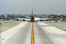heavy plane on taxiway