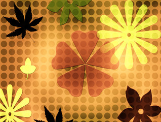 Canvas Print - flowers & leafs - background