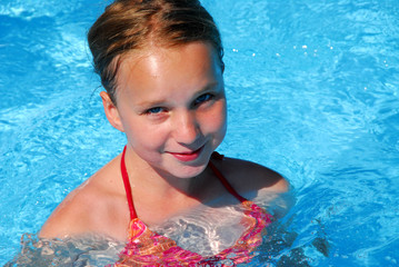 girl in a swimming pool