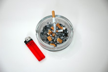 Cigarette Ashtry And Lighter