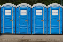 Portable Toilets With Gereric Signage