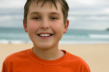 Smiling Child Beach Background