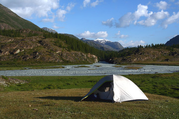 tent site in the altai mountains