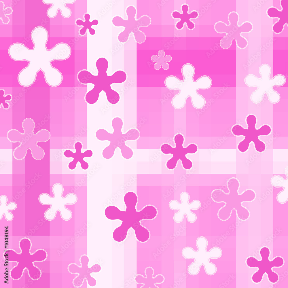 Foto-Plissee - pink designs on checks