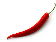 Red Hot Chili Pepper Over A White Background