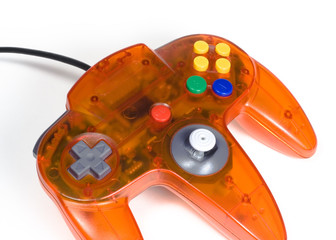 orange game controller close-up