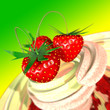 strawberry in a cream