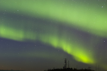 Wall Mural - aurora strips over antennas