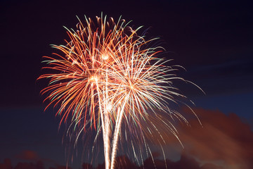 fireworks exploding in sky