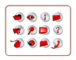 icon set with clipping paths - red