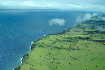 big island aerial shot - hilo coastline