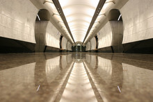 Empty Subway Station Floor