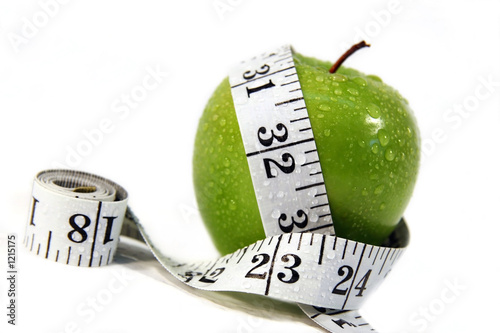 Obraz w ramie apple and measurement tape