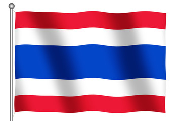 Wall Mural - flag of thailand waving