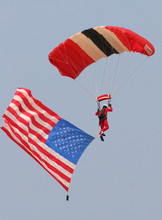 Parachuter With Us Flag