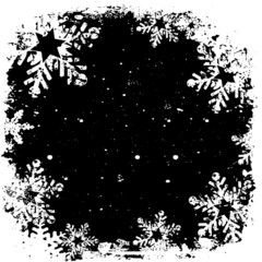 Poster - grunge snowflakes