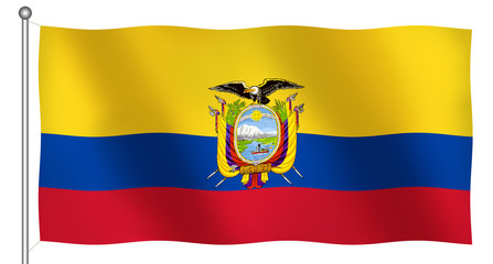 Wall Mural - flag of ecuador waving