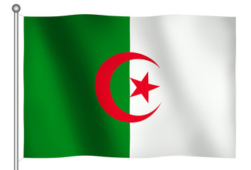 Wall Mural - flag of algeria waving