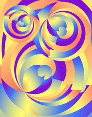 Sticker - abstract radial fractals, bright