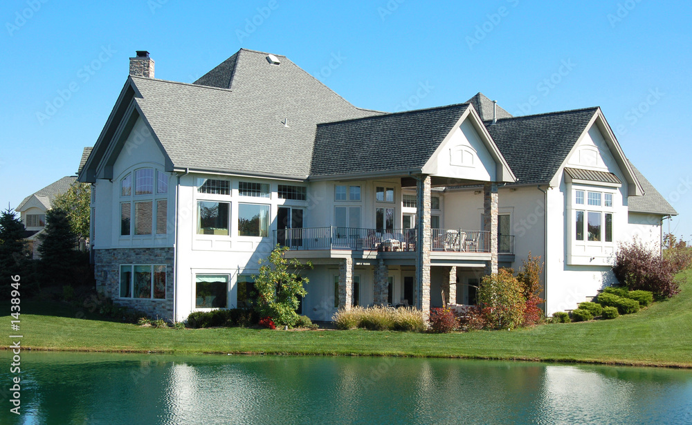 luxury house by the lake Stock Photo | Adobe Stock