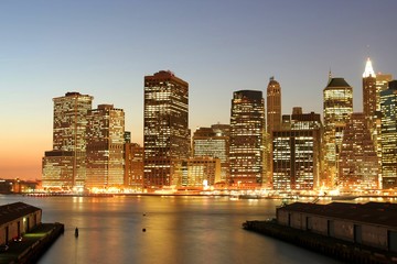 Wall Mural - manhattan skyline at night