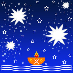 Sticker - shiny stars and lit lamp design