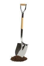 Chrome Shovel In Dirt